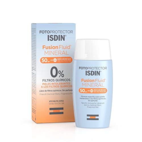 FOTOPROTECTOR ISDIN MINERAL FUSION FLUID 50+ SIN FILTROS QUIMICOS