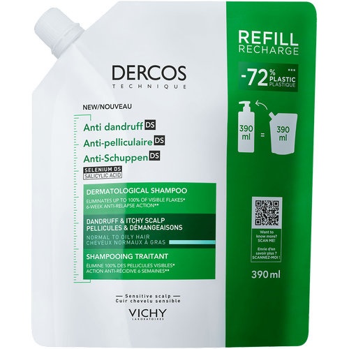 Dercos champu anticaspa ds cabello normal-graso (1 bolsa 500 ml)