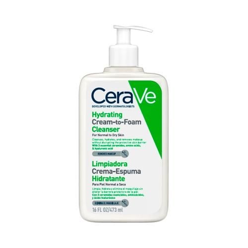 Cerave gel limpiador cream to foam (1 envase 473 ml)