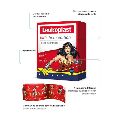 Leukoplast kids hero (1 tira recortable 6 cm x 1 m wonderwoman)