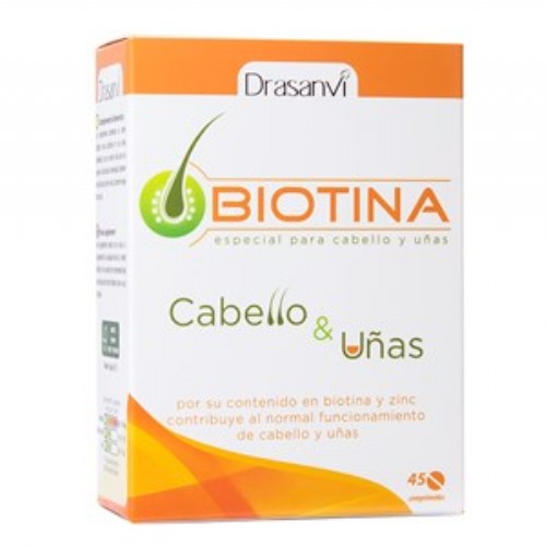 BIOTINA CABELLO Y UÑAS DRASANVI 45 COMPRIMIDOS