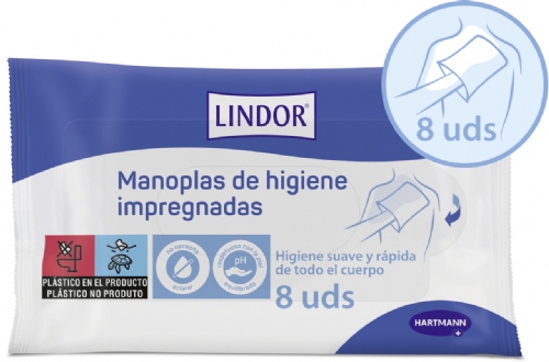 Lindor manoplas de higiene  8 manoplas