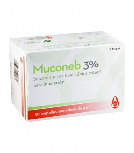 Muconeb 3% solucion salina hiperton inhalacion - cloruro de sodio 3% (30 ampollas)