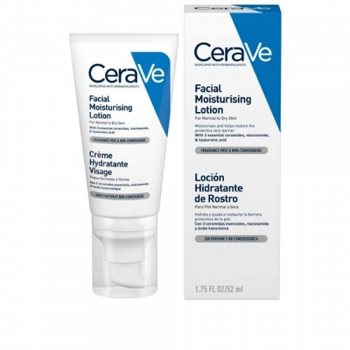 Cerave locion hidratante de rostro piel normal (1 envase 52 ml)