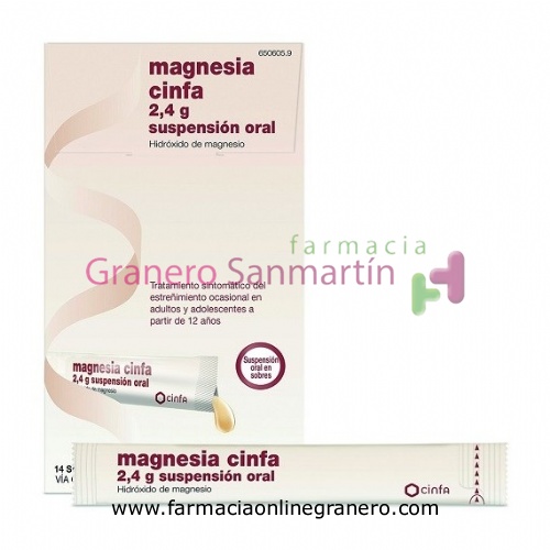 MAGNESIA CINFA 2,4 g SUSPENSION ORAL , 14 sobres