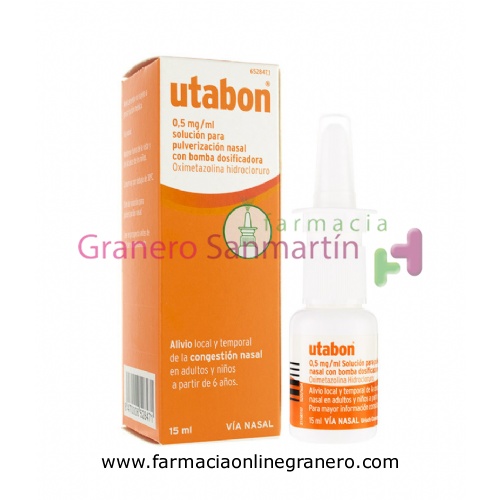 UTABON 0,5 mg/ml SOLUCION PARA PULVERIZACION NASAL CON BOMBA DOSIFICADORA, 1 envase pulverizador de 