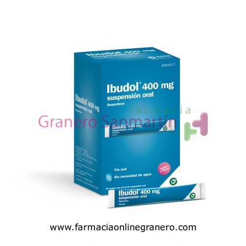 IBUDOL 400 MG SUSPENSION ORAL , 20 sobres