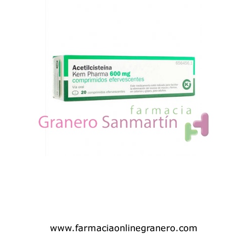 ACETILCISTEINA KERN PHARMA 600 mg COMPRIMIDOS EFERVESCENTES, 20 comprimidos