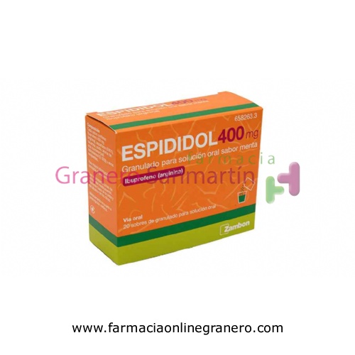 ESPIDIDOL 400 mg GRANULADO PARA SOLUCION ORAL SABOR MENTA , 20 sobres