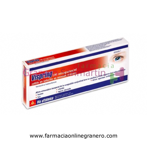 VISPRING 500 microgramos/ml COLIRIO EN SOLUCION EN ENVASE UNIDOSIS, 10 envases unidosis de 0,5 ml