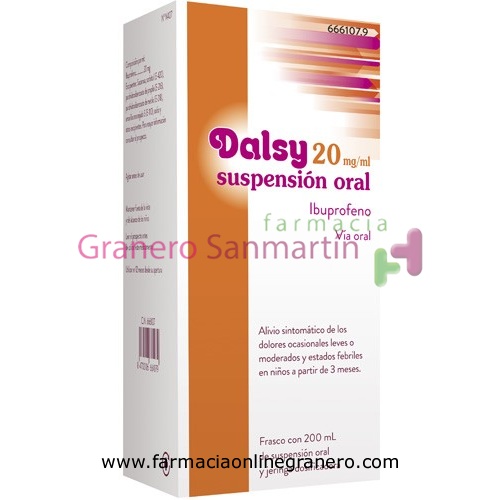 DALSY 20 mg/ml SUSPENSION ORAL , 1 frasco de 150 ml