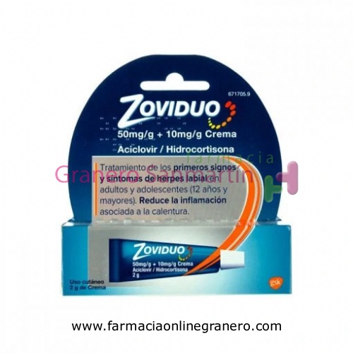 ZOVIDUO 50 mg/g + 10 mg/g CREMA , 1 tubo de 2 g