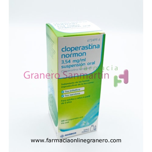 CLOPERASTINA NORMON 3,54 mg/ml SUSPENSION ORAL, 1 frasco de 200 ml