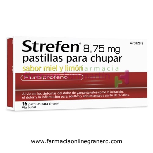 STREFEN 8,75 mg PASTILLAS PARA CHUPAR SABOR MIEL Y LIMON, 16 pastillas