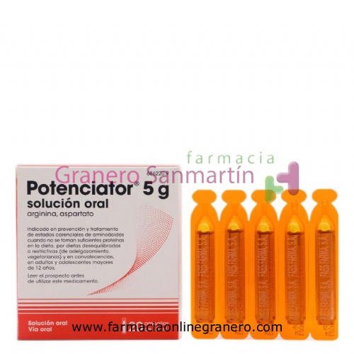 POTENCIATOR 5 g SOLUCION ORAL , 20 ampollas bebibles de 10 ml