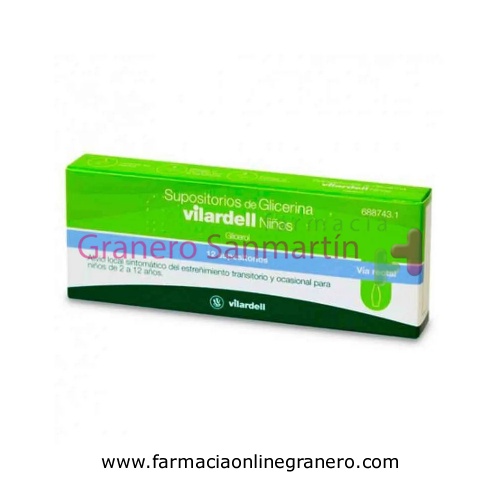 SUPOSITORIOS DE GLICERINA VILARDELL NIÑOS, 12 supositorios