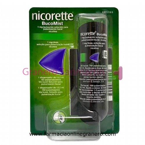 NICORETTE BUCOMIST 1 MG/PULSACION SOLUCION PARA PULVERIZACION BUCAL , 1x1 dispensador de 13,2 ml