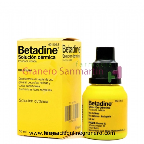 BETADINE 100 MG/ML SOLUCIÓN CUTÁNEA , 1 frasco de 50 ml