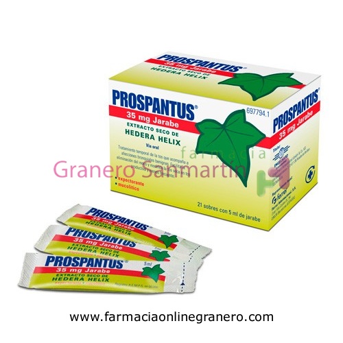 PROSPANTUS JARABE EN SOBRES , 21 sobres de 5 ml