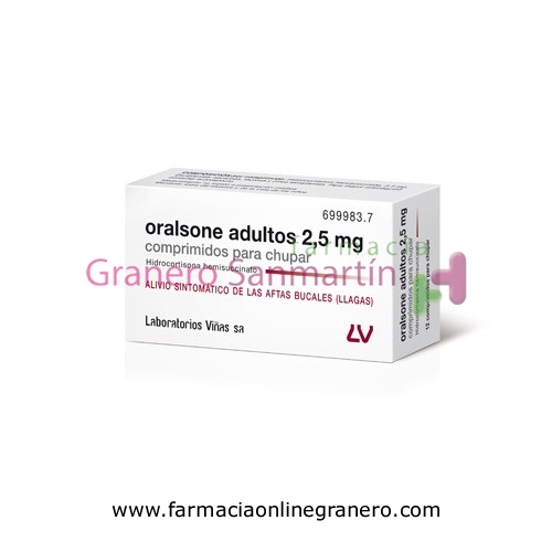 ORALSONE  ADULTOS 2,5 mg COMPRIMIDOS PARA CHUPAR, 12 comprimidos