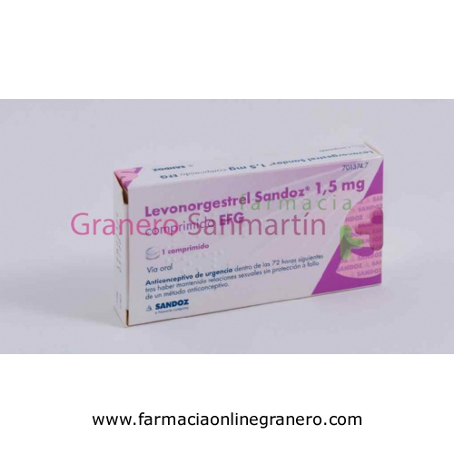 LEVONORGESTREL SANDOZ 1,5 MG COMPRIMIDO EFG , 1 comprimido