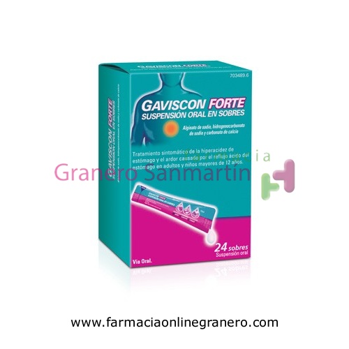 GAVISCON FORTE SUSPENSION ORAL EN SOBRES , 24 sobres