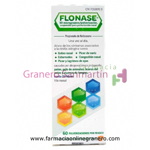 FLONASE 50 MICROGRAMOS/PULVERIZACION SUSPENSION PARA PULVERIZACION NASAL, 60 pulverizaciones