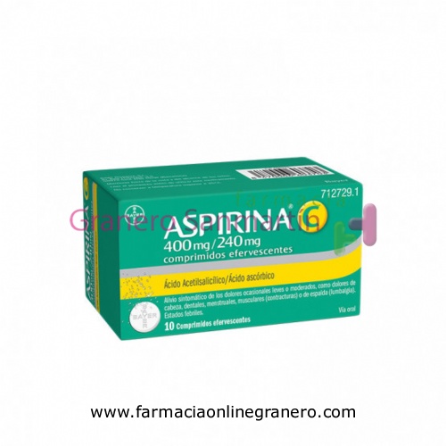 ASPIRINA C 400 mg/240 mg COMPRIMIDOS EFERVESCENTES , 10 comprimidos