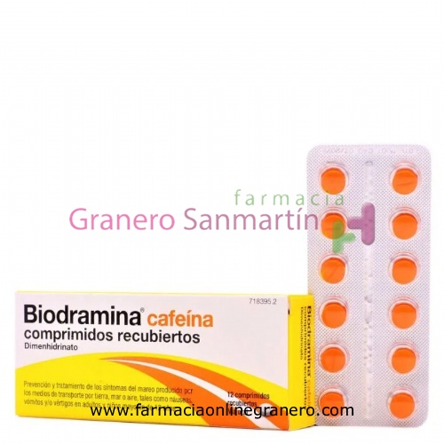 BIODRAMINA CAFEINA COMPRIMIDOS RECUBIERTOS , 12 comprimidos