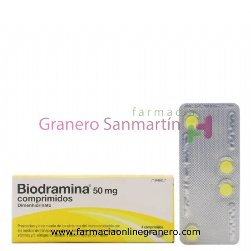 BIODRAMINA 50 mg COMPRIMIDOS , 4 comprimidos