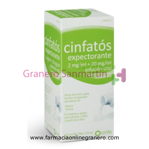 CINFATOS EXPECTORANTE 2 mg/ml + 20 mg/ml SOLUCION ORAL, 1 frasco de 200 ml