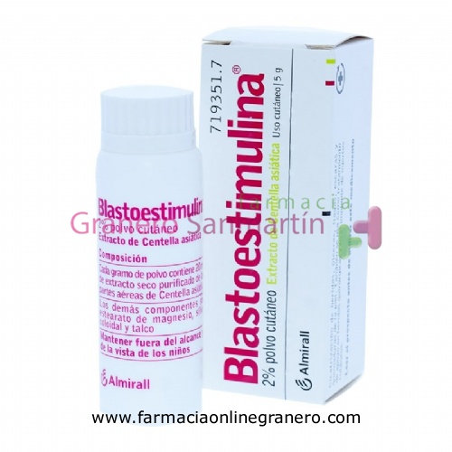 BLASTOESTIMULINA 20 MG/G POLVO CUTANEO, 1 frasco de 5 g