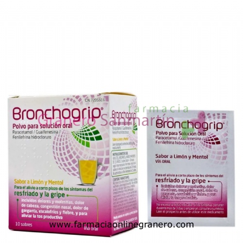 BRONCHOGRIP POLVO PARA SOLUCION ORAL, 10 sobres
