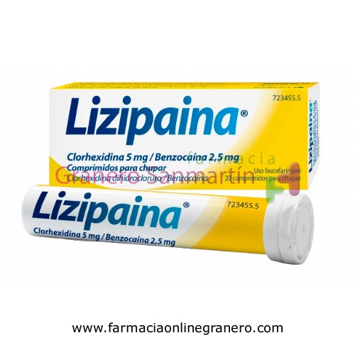 LIZIPAINA CLORHEXIDINA 5 MG/BENZOCAINA 2,5 MG COMPRIMIDOS PARA CHUPAR ,20 comprimidos