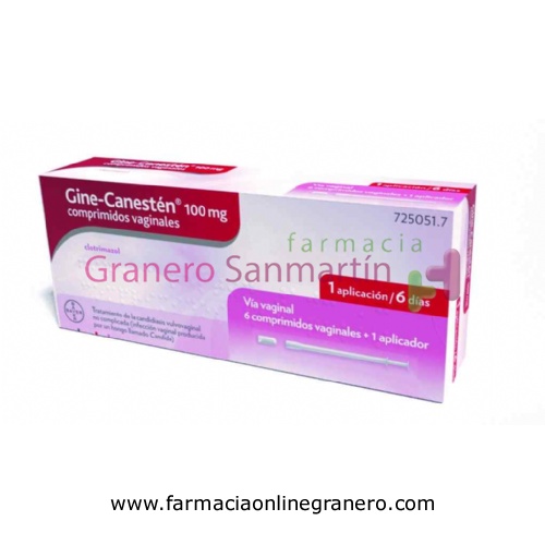 GINE-CANESTEN 100 mg COMPRIMIDOS VAGINALES , 6 comprimidos