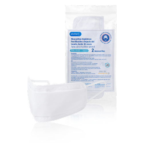 ALVITA MASCARILLA HIGIENICA REUTILIZABLE 2 UNIDADES		