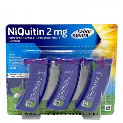 NIQUITIN 2 MG COMPRIMIDOS PARA CHUPAR SABOR MENTA, 60 (3 x 20) comprimidos