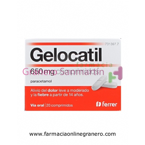 GELOCATIL 650 mg COMPRIMIDOS, 20 comprimidos