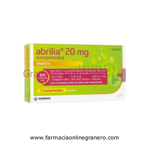 ABRILIA 20 MG COMPRIMIDOS EFG, 7 comprimidos (Blister Al/Al/PA-PVC)