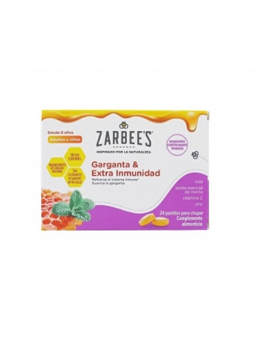 Zarbees garganta y extra inmunidad  24 pastillas para chupar