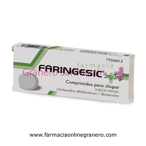 FARINGESIC 5 mg/5 mg COMPRIMIDOS PARA CHUPAR SABOR MENTA 20 comprimidos
