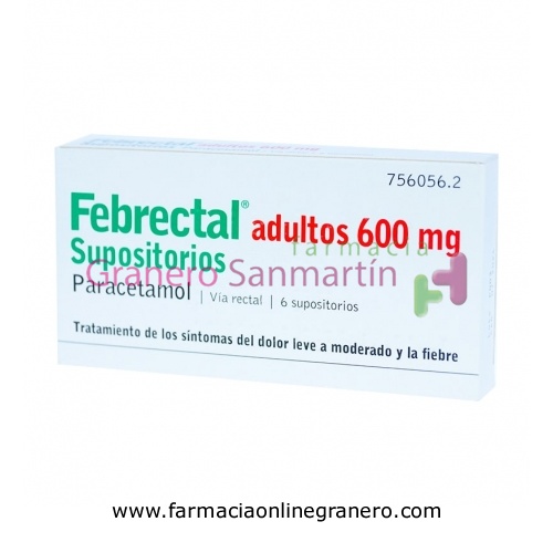 FEBRECTAL ADULTOS 600 MG SUPOSITORIOS , 6 supositorios