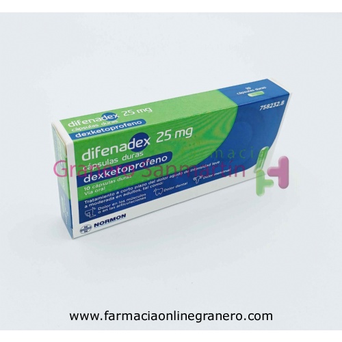 DIFENADEX 25 MG CAPSULAS DURAS , 10 cápsulas (Al/PVC/Aclar/PCTFE)