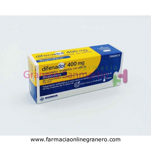 DIFENADOL 400 MG COMPRIMIDOS RECUBIERTOS CON PELICULA, 20 comprimidos