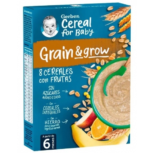 Gerber 8 cereales fruta (1 estuche 250 g)