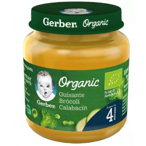 Gerber organic guisante brocoli calabacin (1 tarrito 125 g)