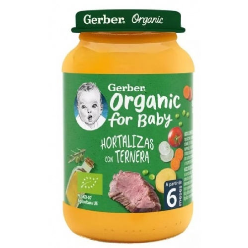 Gerber organic hortalizas con ternera (1 tarrito 190 g)