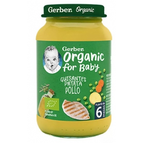 Gerber organic guisantes patatas pollo (1 tarrito 190 g)