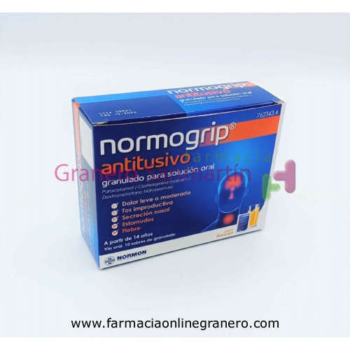 NORMOGRIP ANTITUSIVO GRANULADO PARA SOLUCION ORAL, 10 sobres