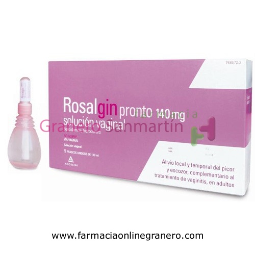 ROSALGIN PRONTO 140 mg SOLUCIÓN VAGINAL, 5 envases unidosis de 140 ml